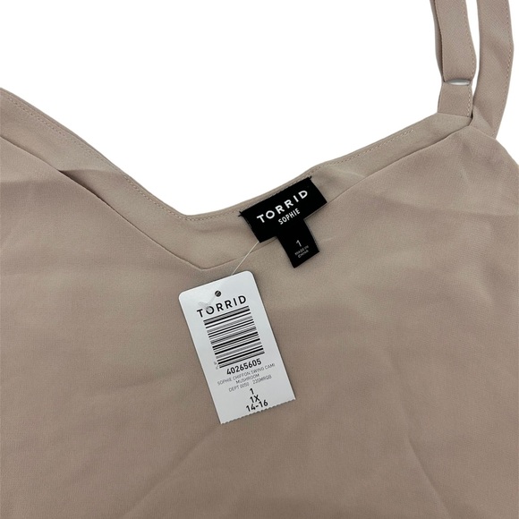 Torrid Women’s Plus Size Tan Sophie Chiffon Swimg Cami Top Size 1X 2X 3X - Picture 9 of 12